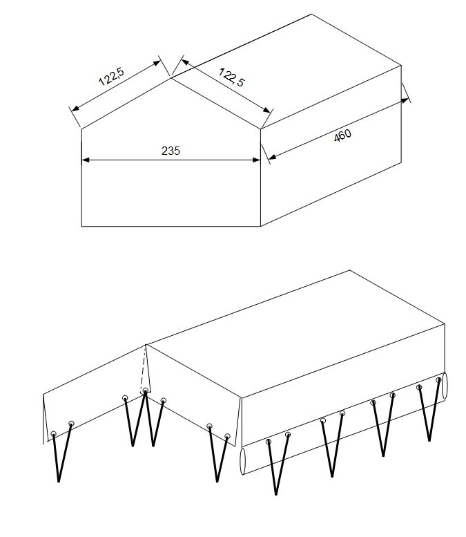 d55allegroschemat Schemat wykonania plandeki PVC 670 g/m2 i 900 g/m2 – rozkrój i zgrzewanie