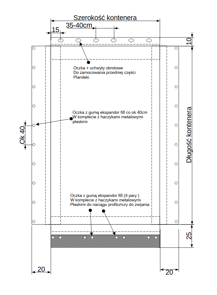 Schemat wykonania plandeka na kontener